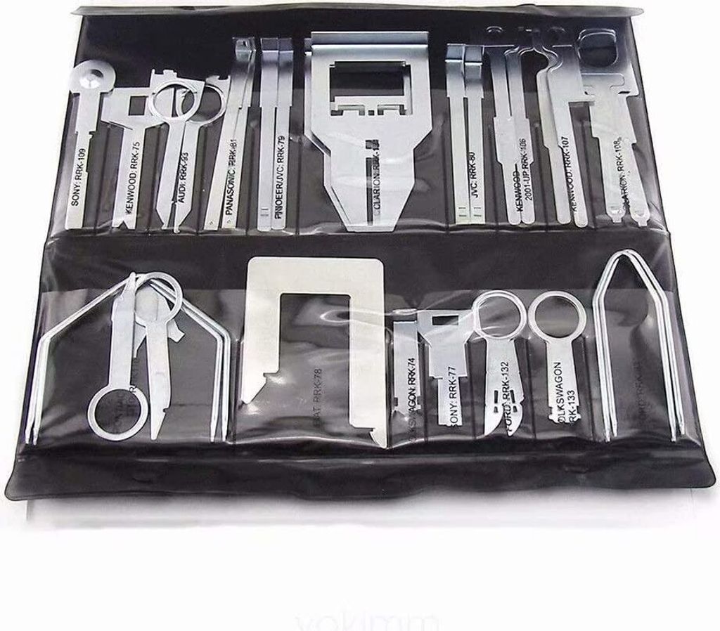 38 Stück Auto Audio Stereo CD Player Radio Entfernung Reparatur-Tool Kits Innendemontage Schwarz