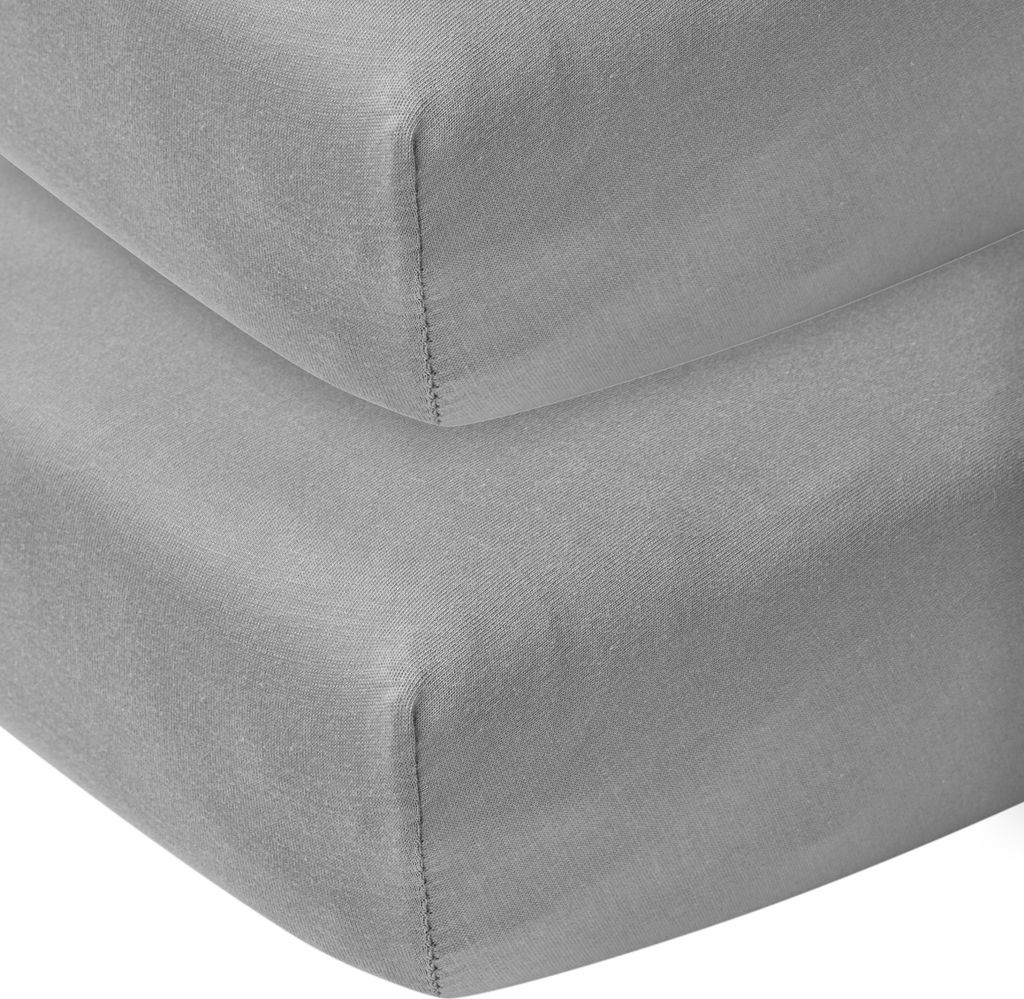 Meyco Jersey Spannbetttuch 50 x 90 cm Grau 2 Stück Produktbild 