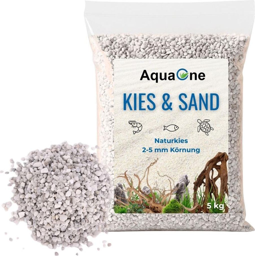 5 Kg weißen Naturkies Noa "" 2-5 mm Bodengrund Aquarium Produktbild 