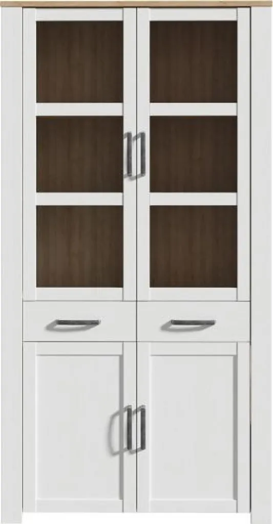 Meuble de rangement haut BOHOL pour salon et séjour blanc 106 cm