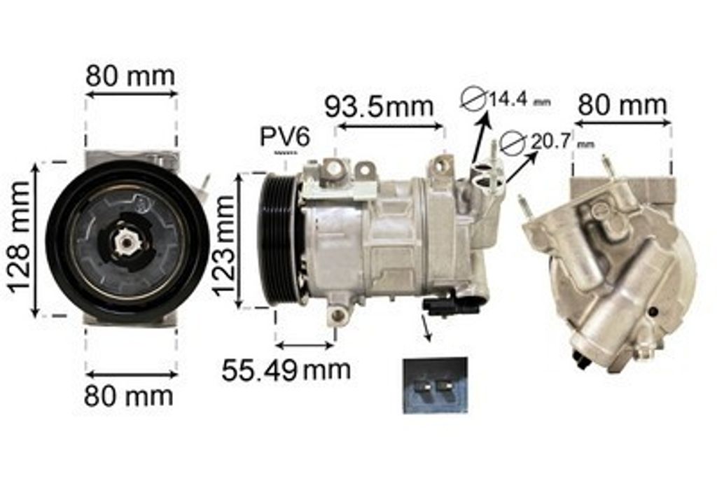 VAN WEZEL 4000K315 6SEL16C Klimaanlage Klimakompressor PAG 46 R134a passend für PEUGEOT 208 I Schrägheck (CA, CC) 308 SW I (4E, 4H) 5008 (0U, 0E)