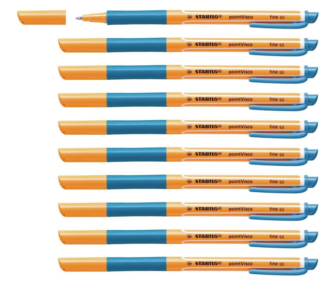 STABILO Tintenroller -  pointVisco - 10er Pack - türkis Produktbild 