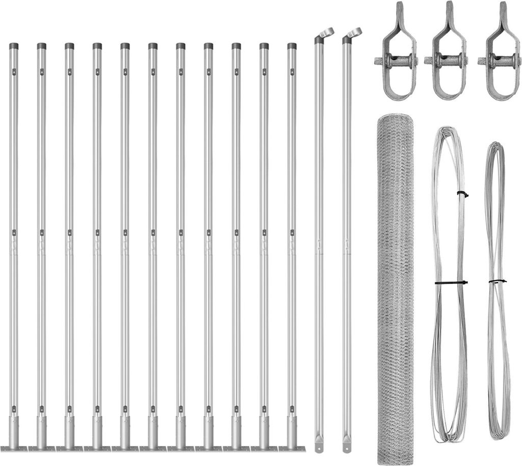 Möbel Zaunset Set aus 2 Verzinkter Stahl 25 x 1,5 m Langlebig - Zaunzubehör 3353810