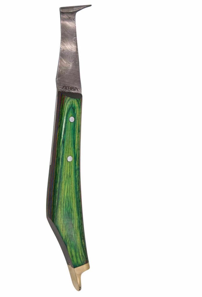 HAS Hufmesser High Alloy Steel Schichtholzgriff mit Messingende AMKA PRO