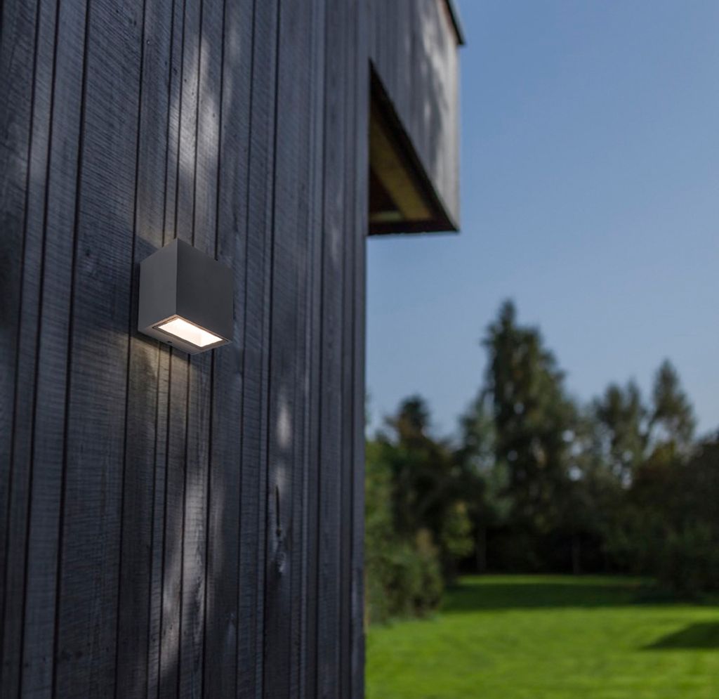 Lutec LED Außenwandleuchte Gemini anthrazit Up- & Downlight Produktbild 1