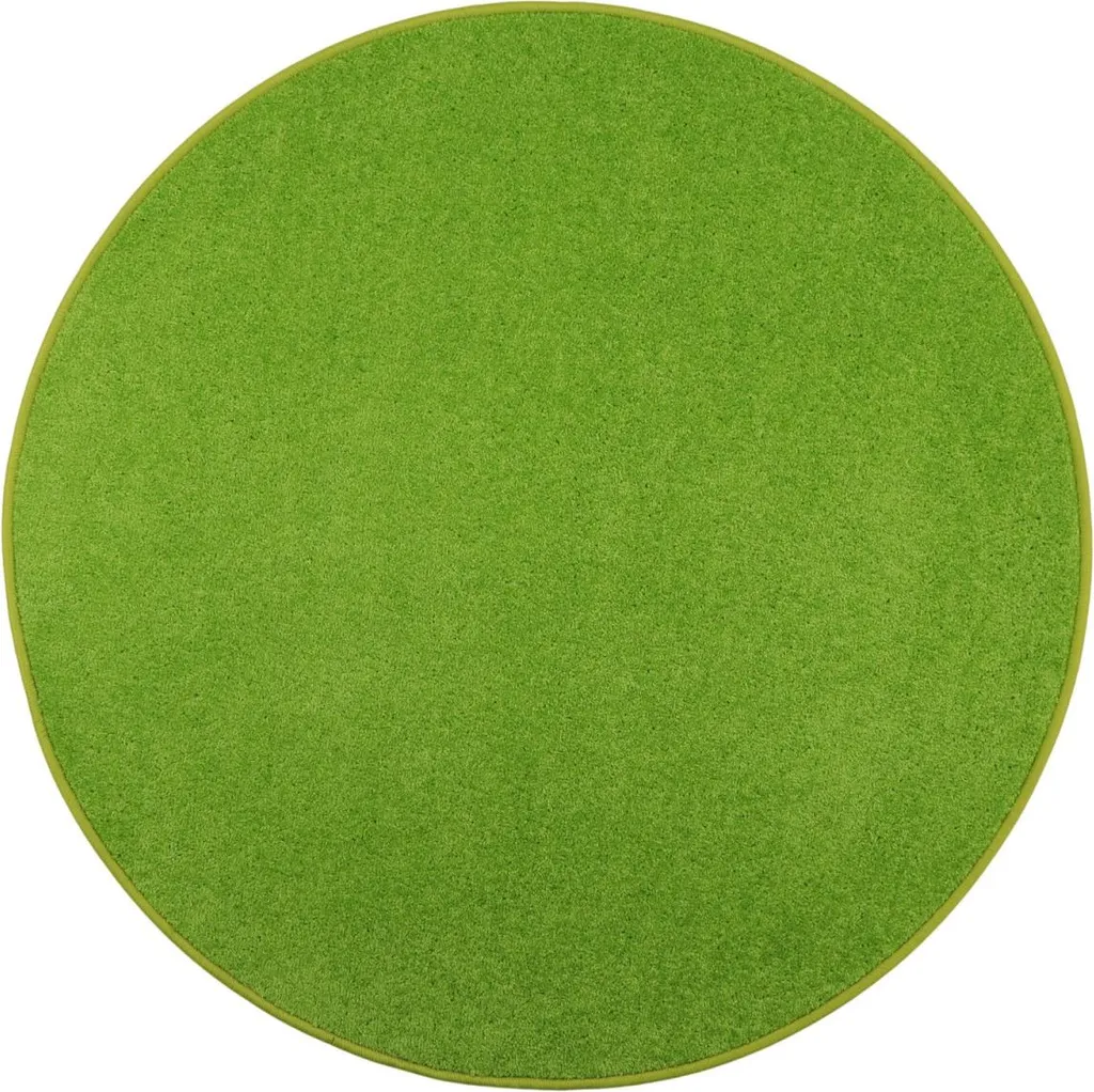 Tapis de sol rond vert Eton 41 - Moquette circulaire 120x120 décorative