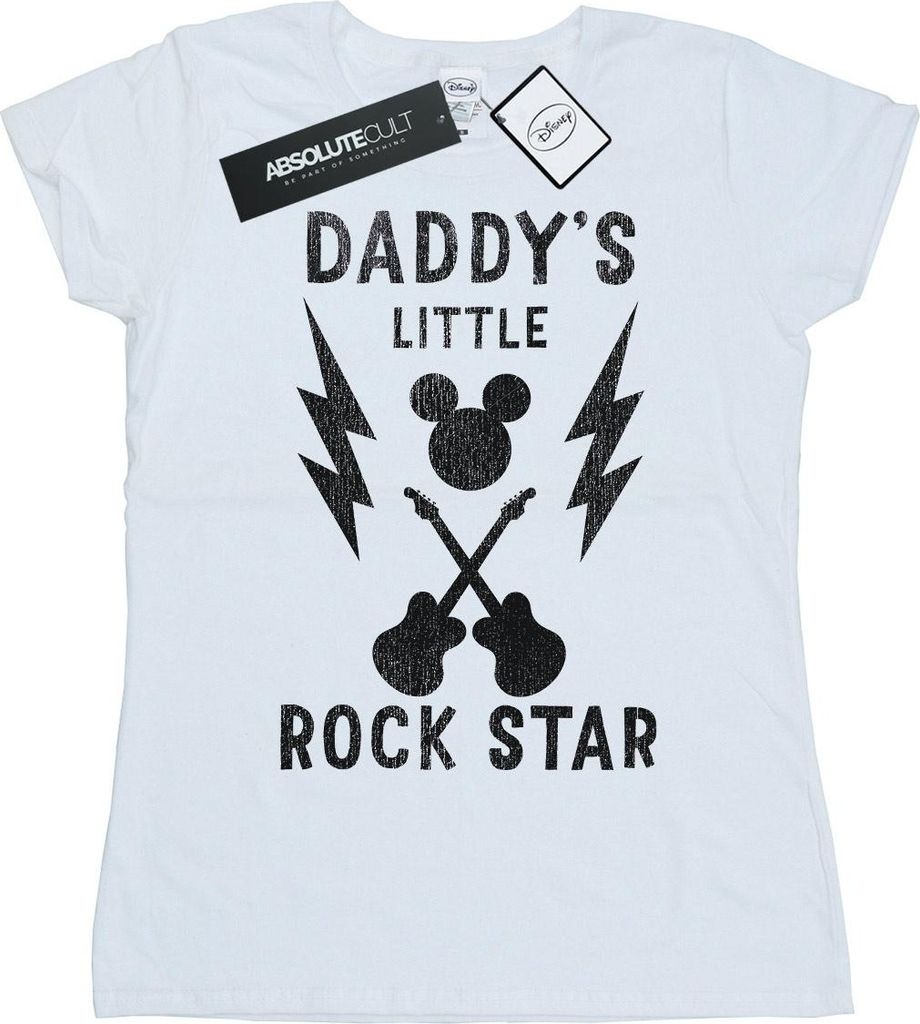 Disney - "Daddy's Rock Star" T-Shirt für Damen BI31572 (M) (Weiß)