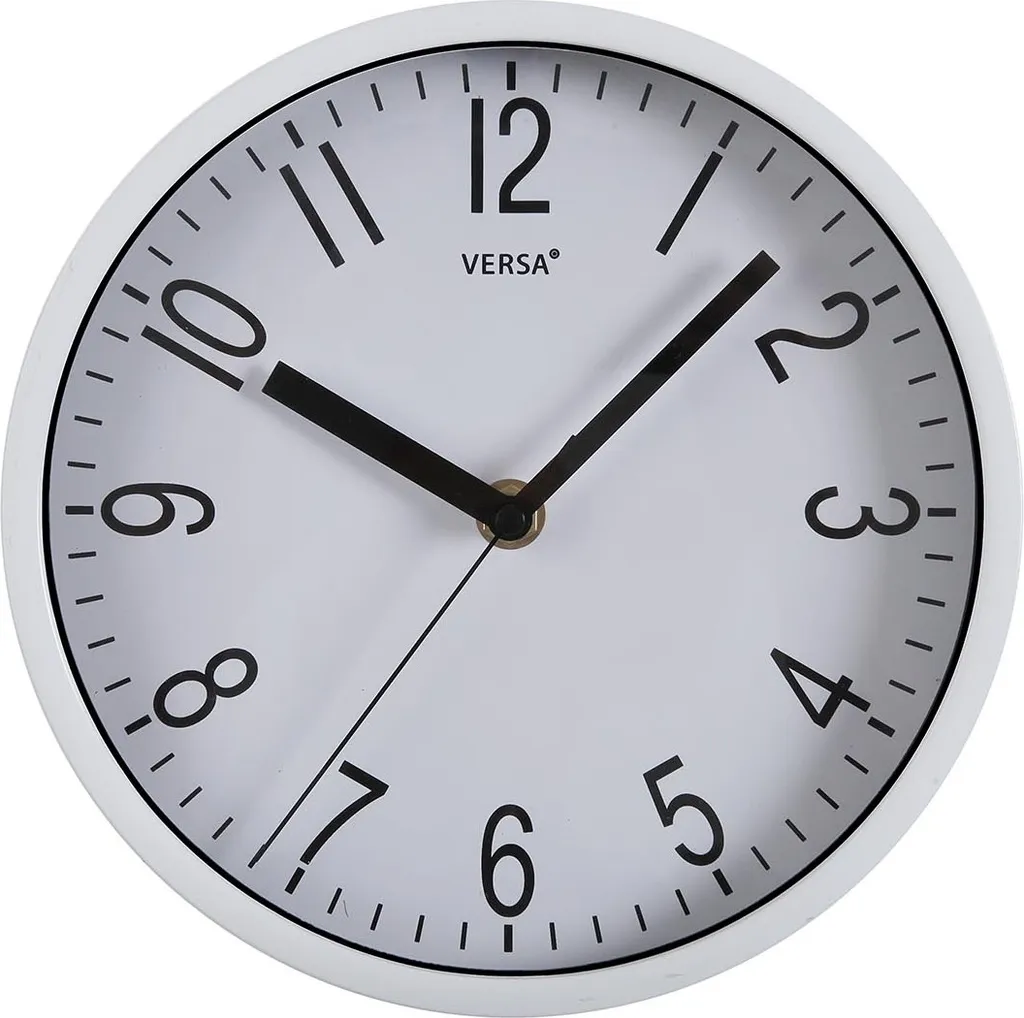 Horloge murale silencieuse Versa Raven 20x20 cm plastique noir mat épuré