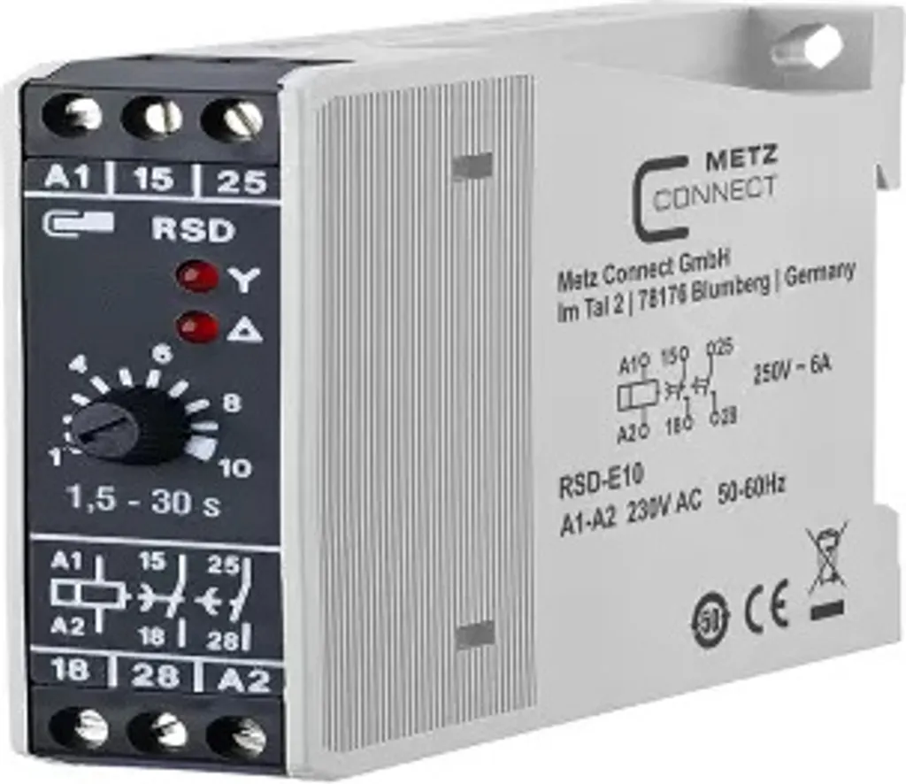 Relais de couplage RSD-E10 METZ CONNECT - Module de sortie 16A Noir