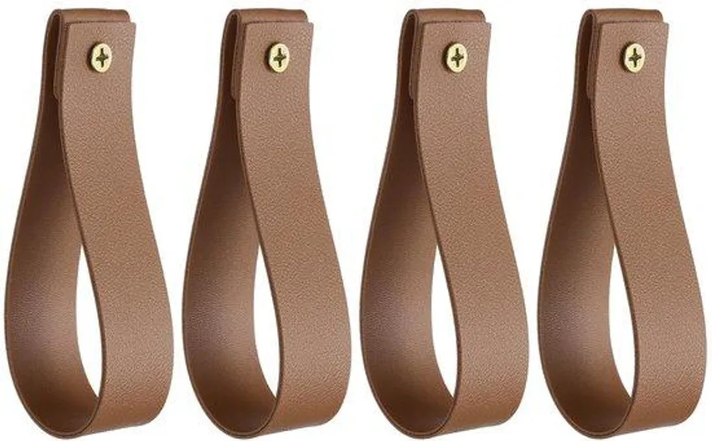 Lot de 4 attaches tringle à rideaux cuir design industriel et chic