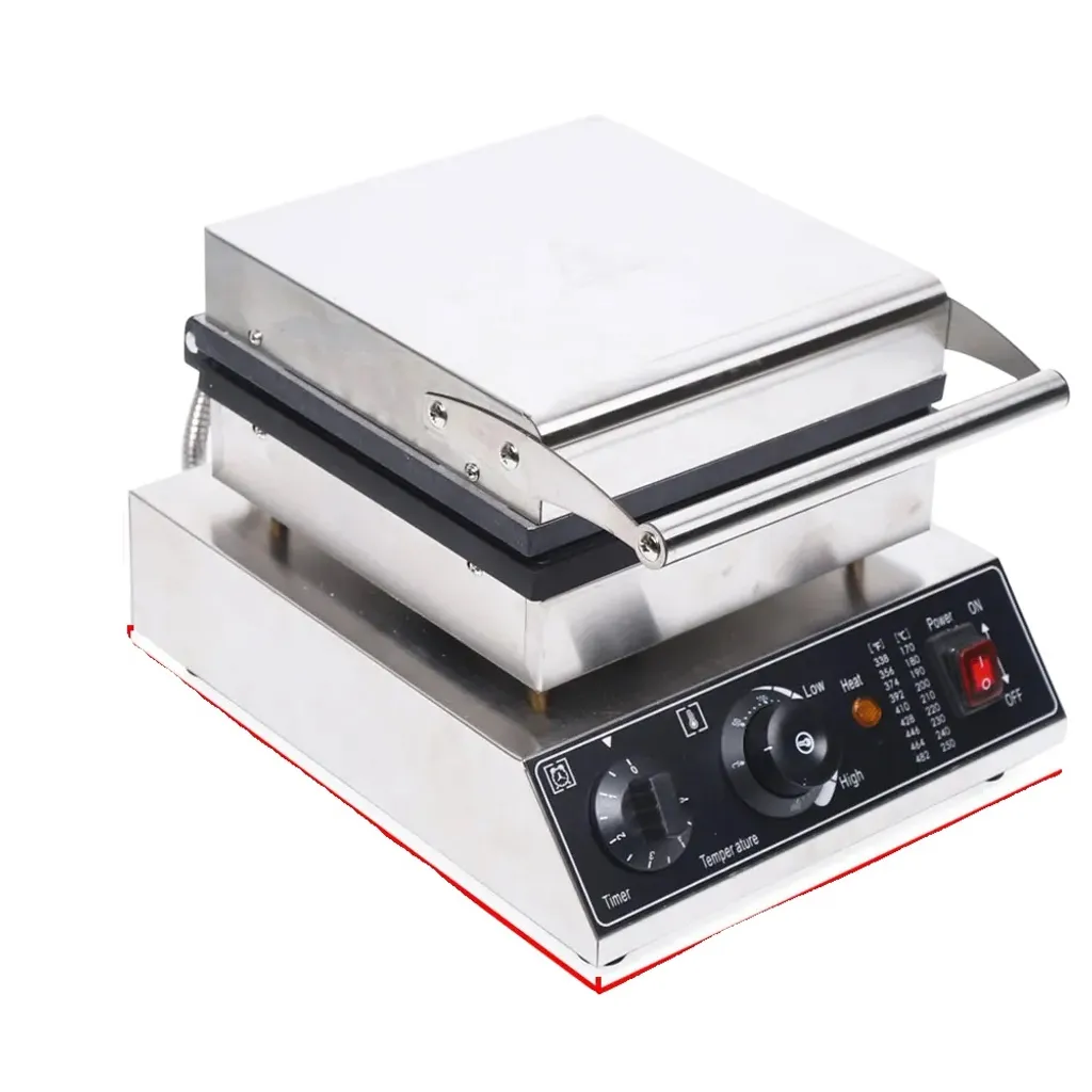 Appareil à Gaufres Électrique 1750W Professionnel en Métal Argent