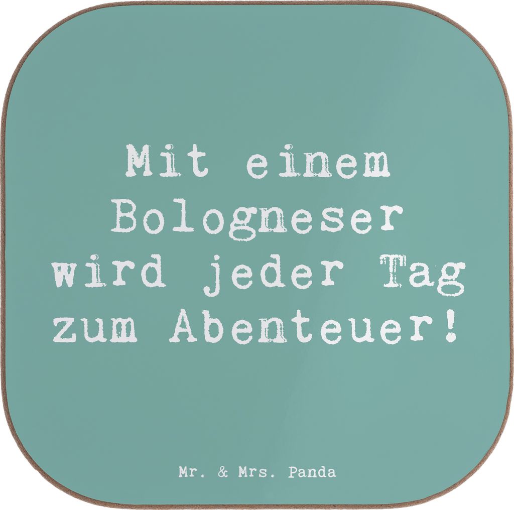 Mr. & Mrs. Panda Untersetzer für Gläser Spruch Bologneser Abenteuer - Meeresbrise - Geschenk, gläseruntersetzer, Hunde, Hunderasse, Hunderassen ...
