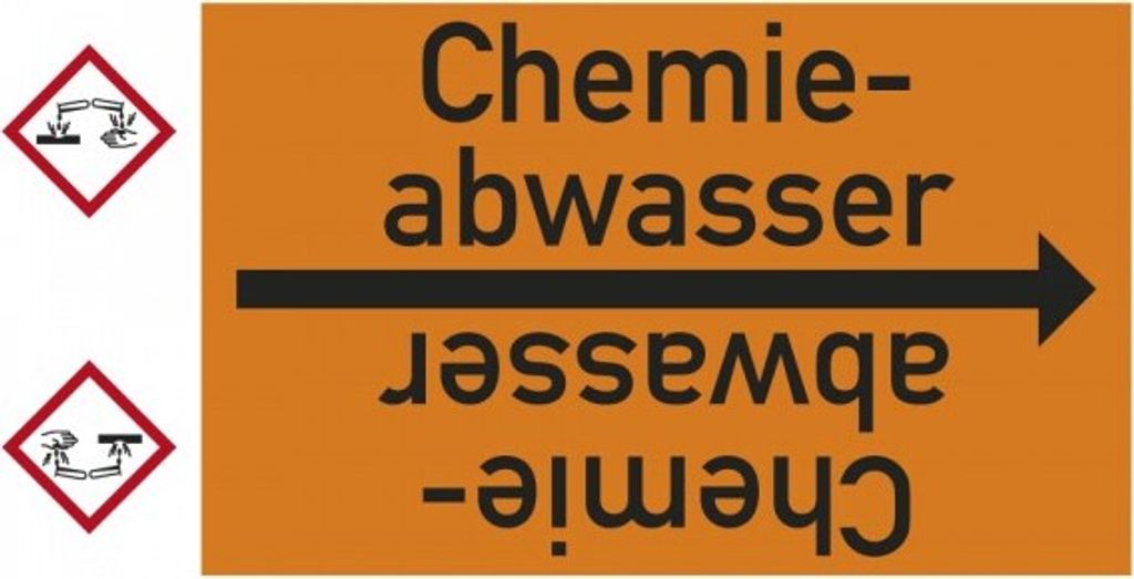 Dreifke Rohrleitungsband Chemieabwasser, DIN 2403, ab Ø 15mm, orange/schwarz...