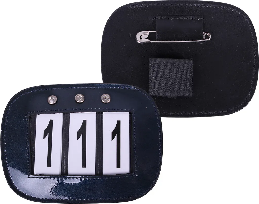 Porte-numéro QHP navy pour concours hippique - Fixation facile bride
