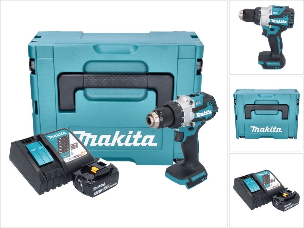 Akumulátorová příklepová vrtačka Makita DHP 489 RF1J 18 V Obrázek produktu 