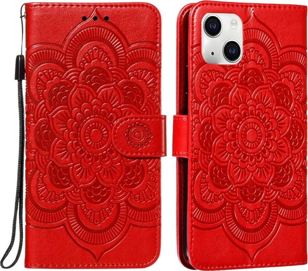König Design Hülle kompatibel mit Kunstleder Handyhülle - Handy Case Rot