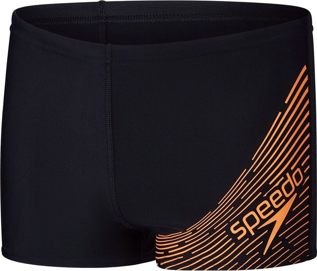 Speedo Medley Logo Aquashorts für Jungen, Farbe:Schwarz-Orange, Kinder Größen:140