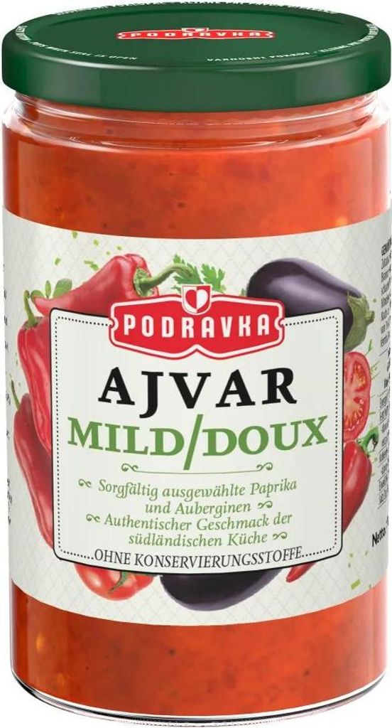 Pasta Ajvar łagodna z papryki i bakłażana 350 g Immagine del prodotto 