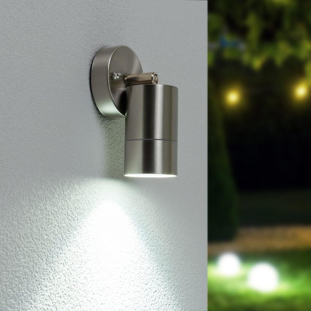 hoftronic LED-Wandleuchte 4W 345lm 6500K Dimmbar IP44 Edelstahl