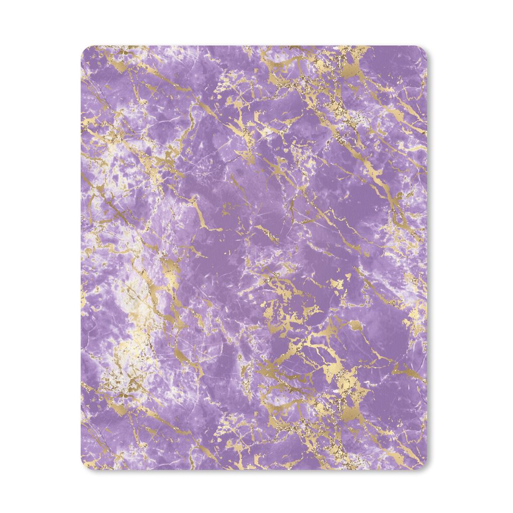 MuchoWow Mauspad Mousepad Marmor - Lila - Gold - Muster 19x23 cm - Mousepads - Maus Mat - Pad - Mausunterlage - Mauspads - Spielen