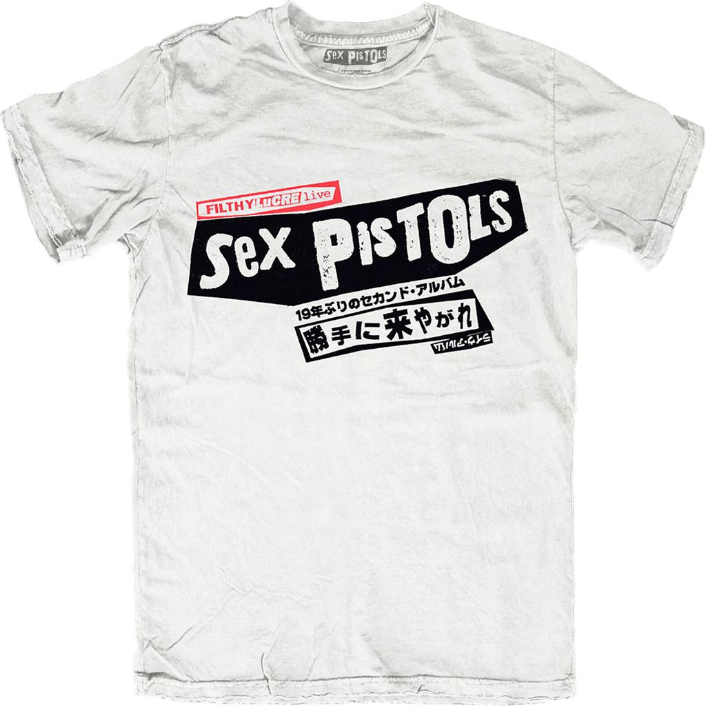 Pistols - "Filthy Lucre Japan" T-Shirt für Herren/Damen Uni RO3542 (M) (Weiß)