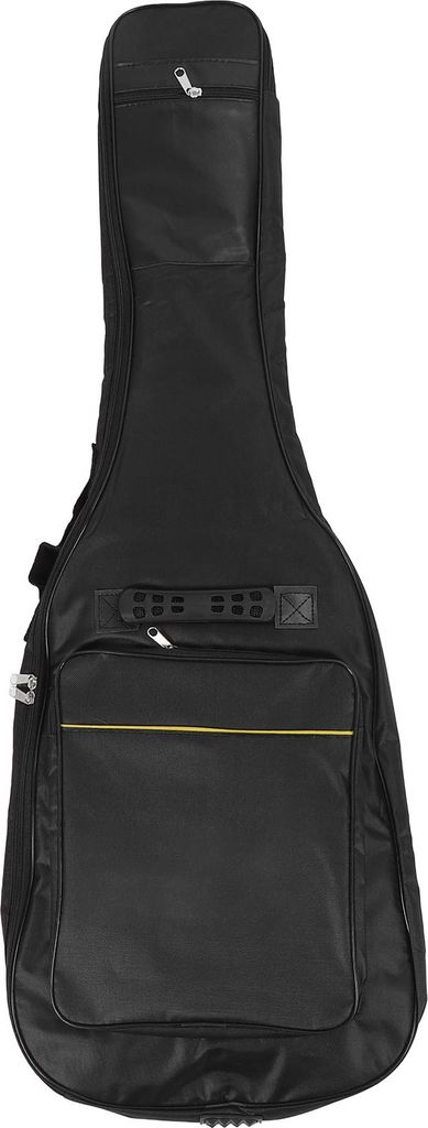 E-Gitarrentasche, 39 Zoll, 7 mm Polsterung, wasserfestes Gehäuse für Auftritte, mit Umhängebandtaschen, Schwarz