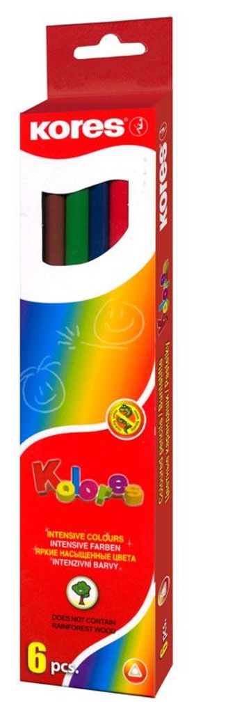Kores Dreikant-Buntstifte "Kolores" 6er Karton-Etui