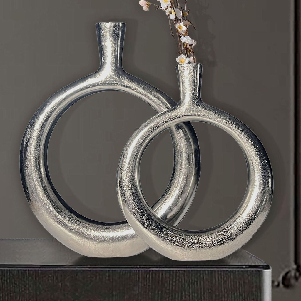 FineBuy – zestaw 2 wazonów dekoracyjnych, aluminium, Zdjęcie produktu 