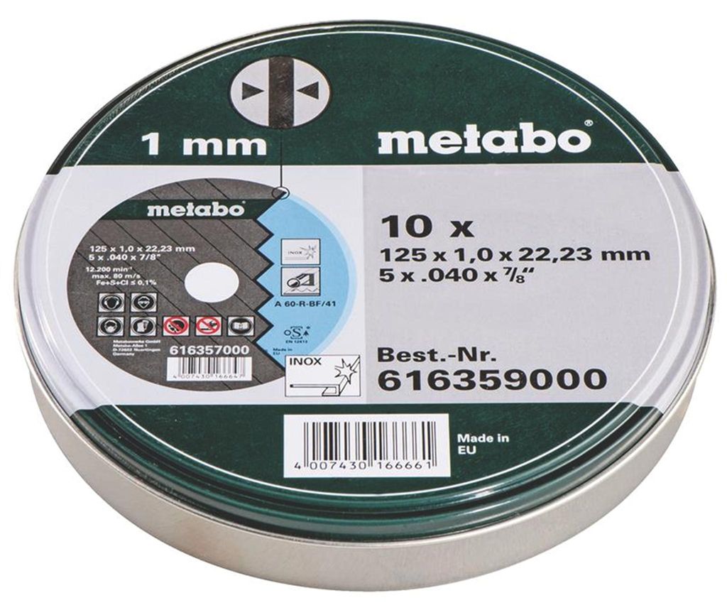 Metabo Trennscheiben 125 mm für Winkelschleifer 1,0x22,23mm Immagine del prodotto 
