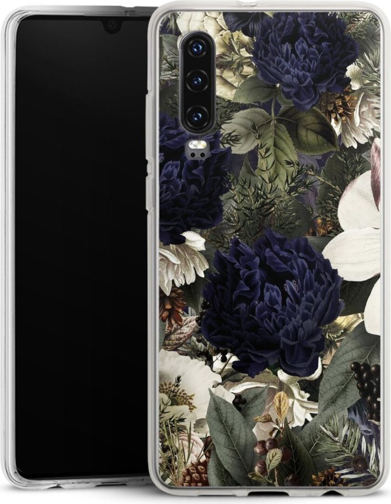 DeinDesign Handyhülle für Huawei P30 Silikon Hülle Case Smartphone Schutzhülle Blumen Utart Vintage