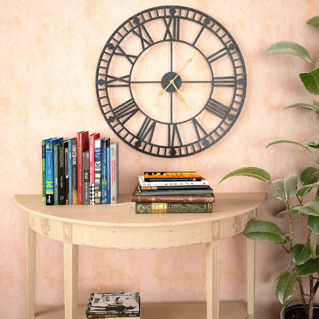 vidaXL Nástenné hodiny Vintage s Quartz pohybom kov 60 cm Obrázok produktu 