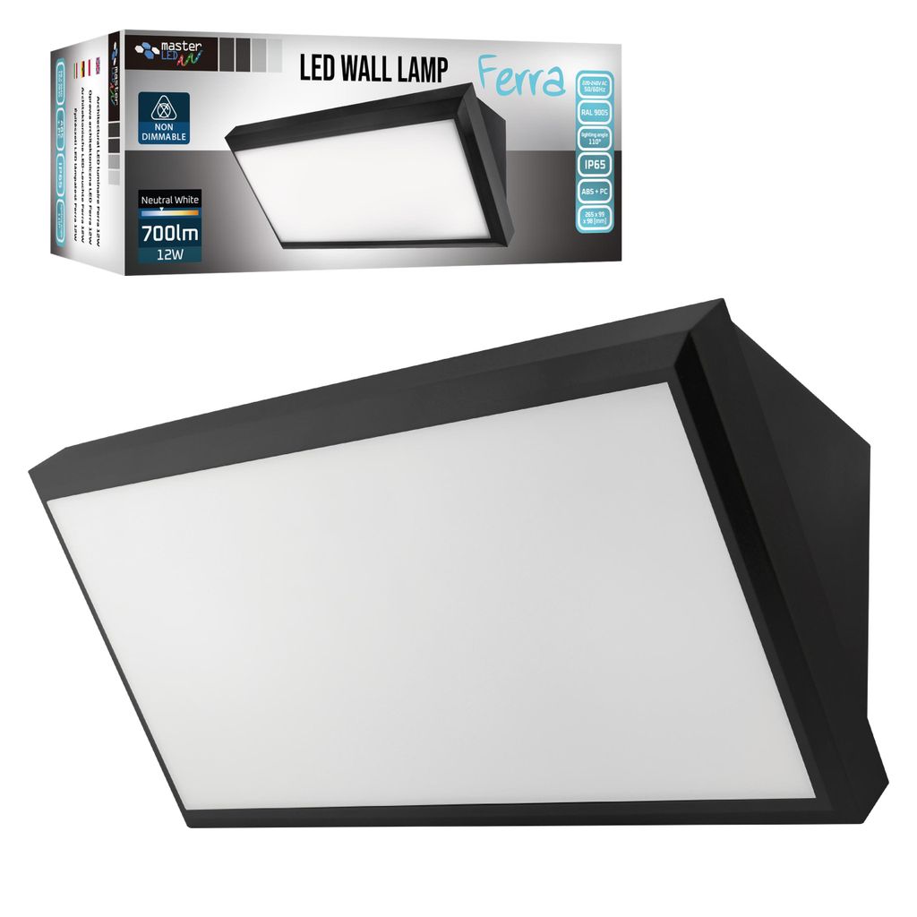 MasterLED Außenwandleuchte LED 12W IP65 Neutralweiß 4000K – Produktbild 