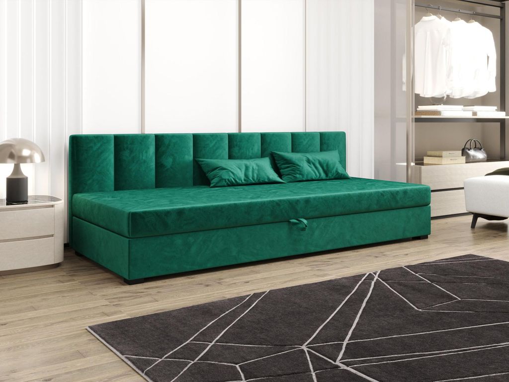 Einzelbett 90x195 MANKA BIZ 2 - grün