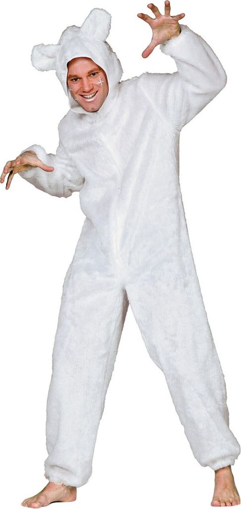 Kostüm Eisbär Tier Karneval Bär Verkleidung Plüsch Fasching Overall Tierkostüm