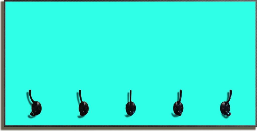 Wallario Flurgarderobe Wandgarderobe aus Holz, mit 5 Haken, Größe 80 x 40 cm, Motiv Hellblau