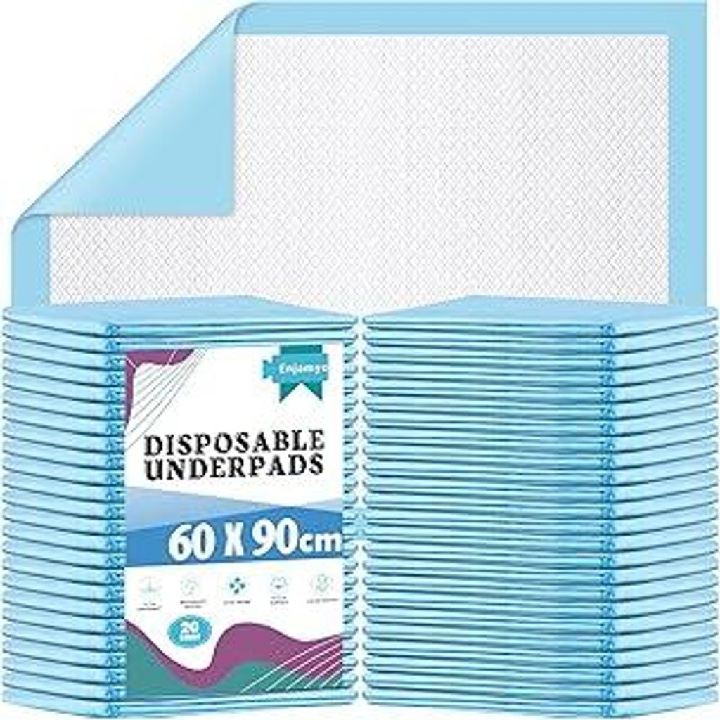 20 Stück Wickelunterlage Einweg, 60 x 90 cm Baby Wickelauflage, Inkontinenzunterlage Wickelunterlage Einweg, Hygienisch mit Superabsorber, Weich, ...