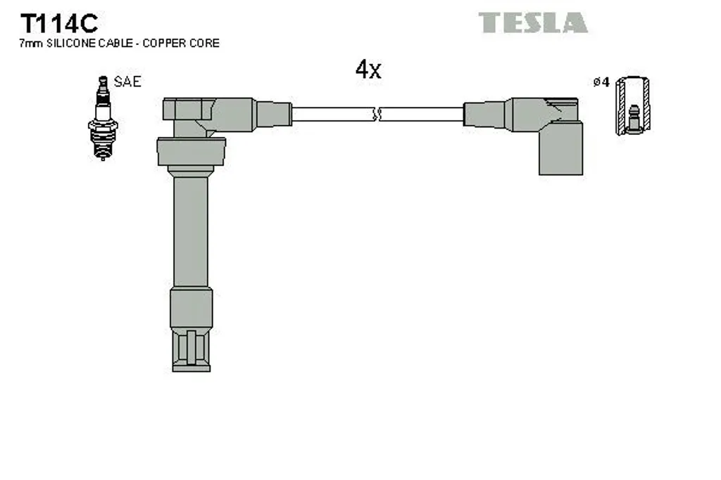TESLA T114C Faisceau de bougies d'allumage pour BMW 3 E30 - Étanche