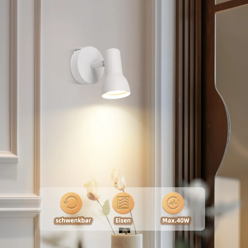 ZMH Faretto Soffitto Moderno Bianco GU10 - Lampada Corridoio Orientabile - 3