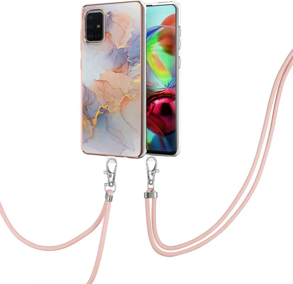 Cover Trendy Samsung A71 4G Grigia con Tracolla - Stile Urban Chic