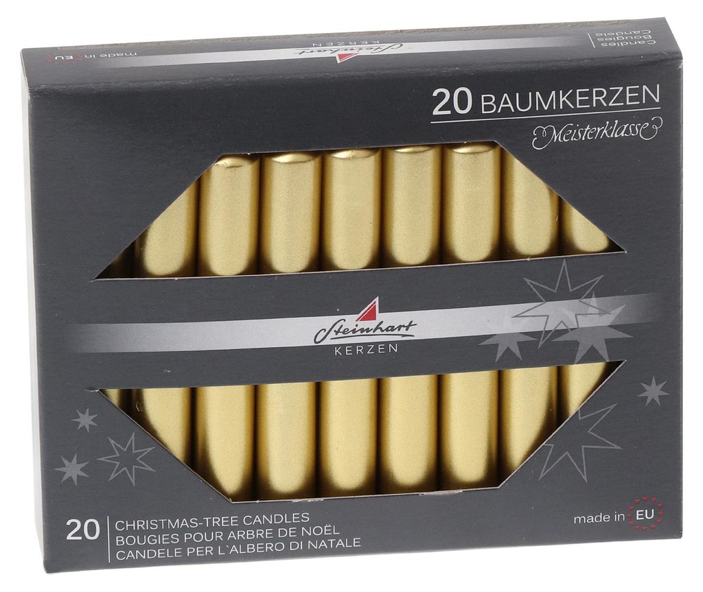 Baumkerzen Edelglanz Gold 95 x Ø 13 mm, 20 Stück Produktbild 