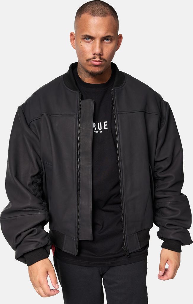 Nazar Herren Echtleder Lederjacke Schwarz XL