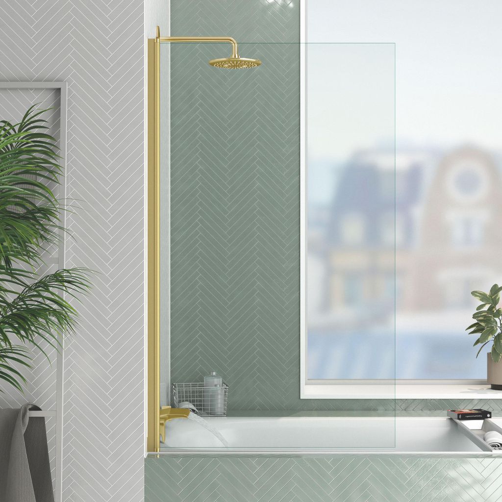 Badewannenfaltwand 140x80 cm MARWELL Duschwand für Produktbild 