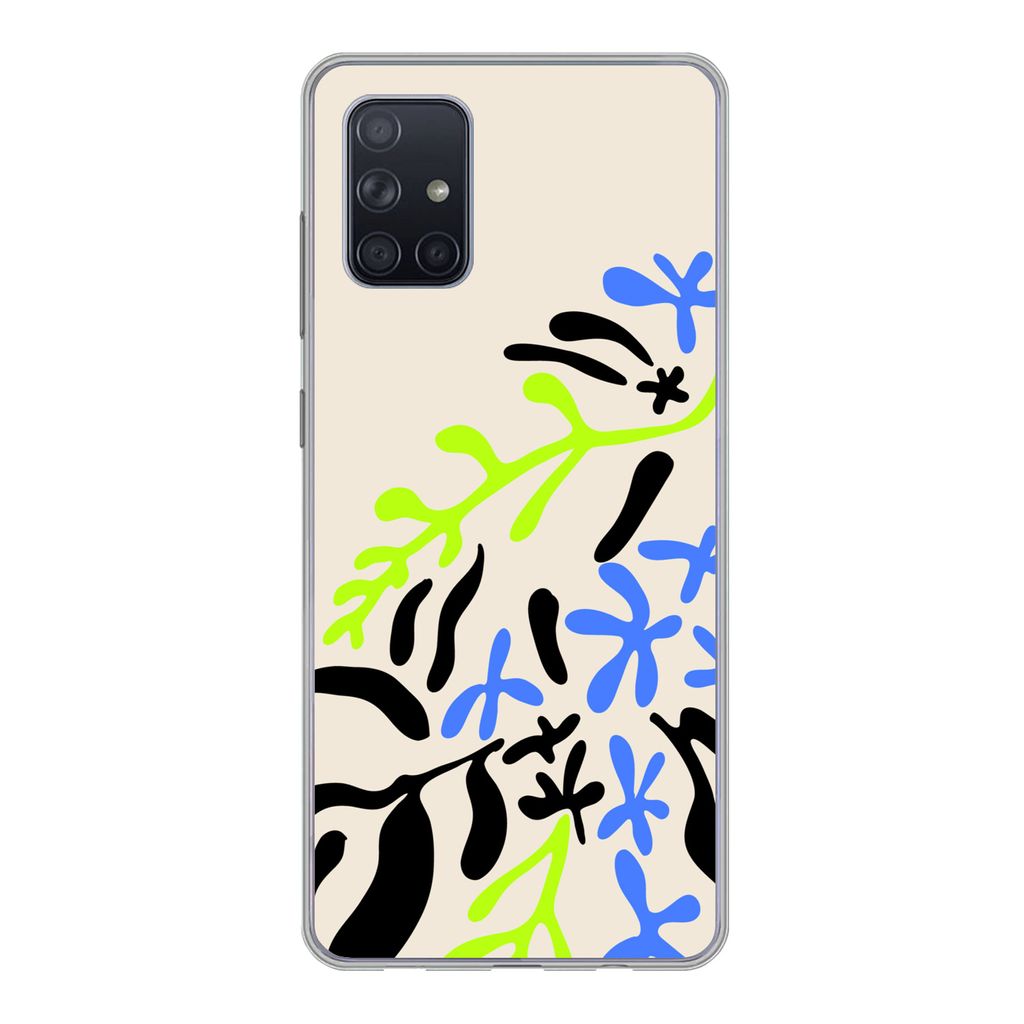 MuchoWow Handyhülle Schutzhülle Hülle für Samsung Galaxy A51 5G Blatt - Abstrakt - Muster Silikon Softcase Handy Hülle - Abbildung
