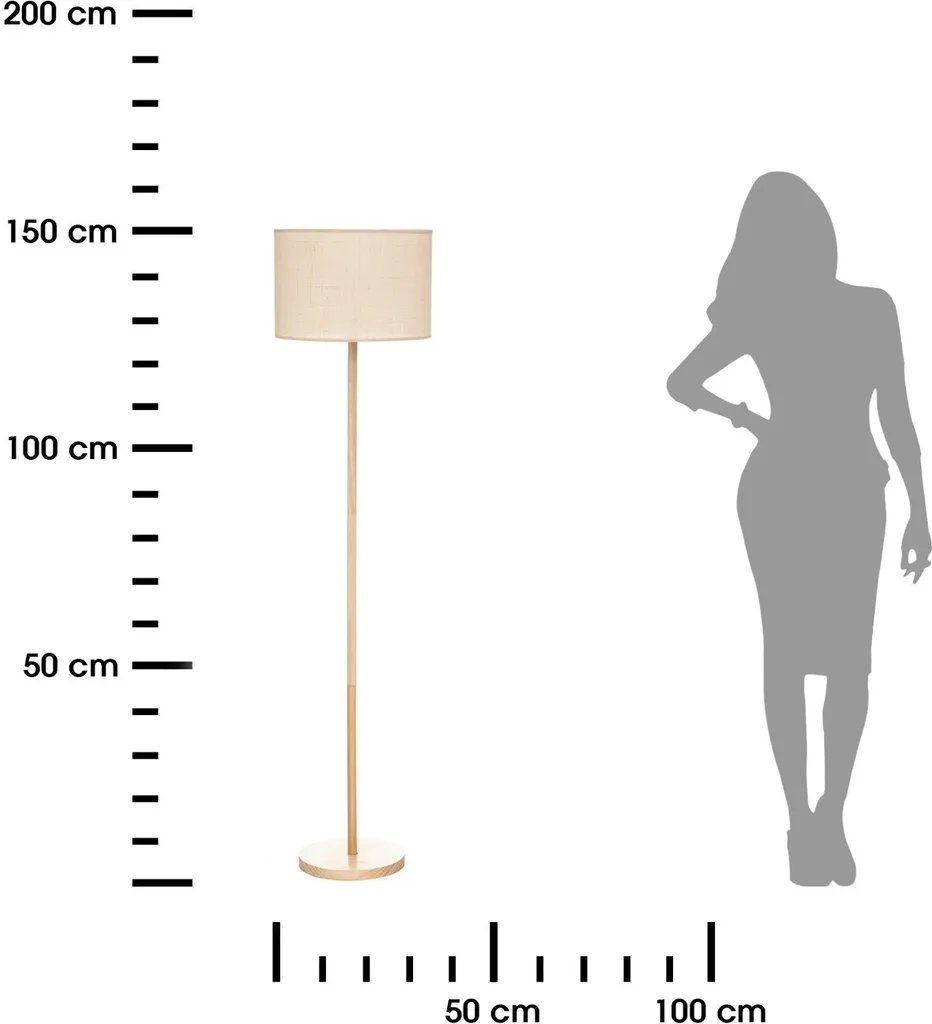 Lampada da terra DELLA, 149,5 cm, beige - 8
