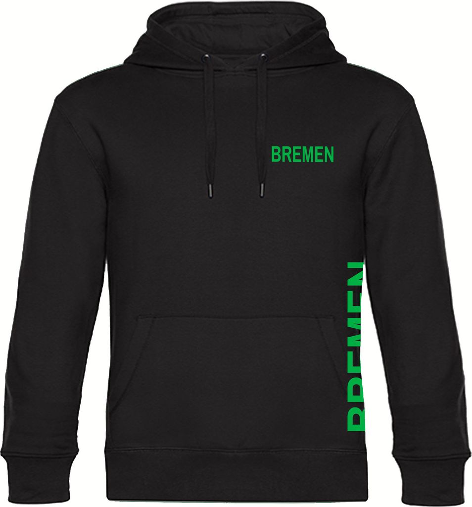 multifanshop Kapuzen Sweatshirt - Bremen - Brust & Seite, schwarz, Größe 3XL