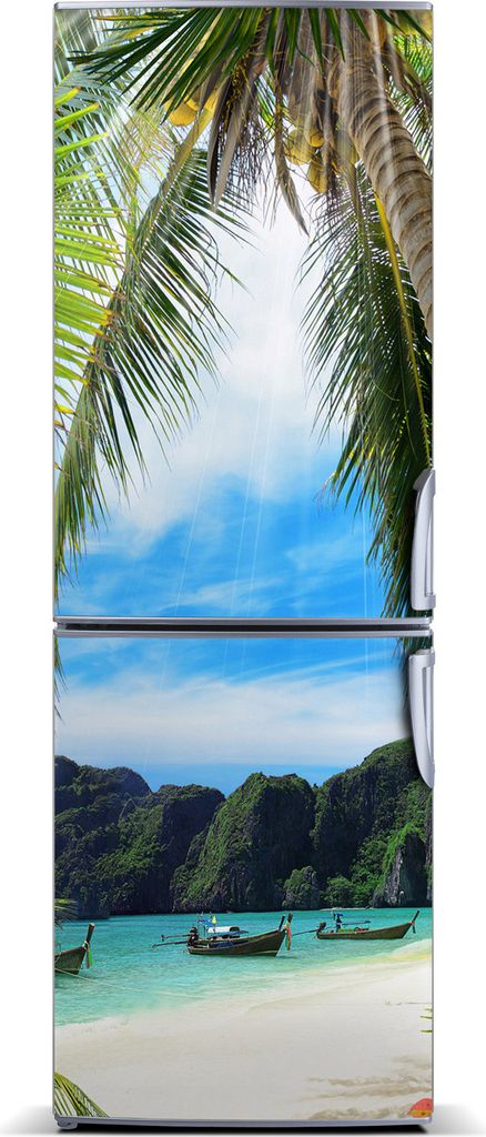 Tulup Kühlschrankdekoration - Magnetmatte - 70 cm x 190 cm - Magnet auf dem Kühlschrank - Tropischer Strand