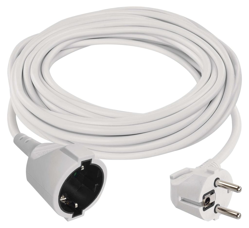 Verlängerungskabel 10 m / 1 Steckdose / weiß / PVC / 1,5 mm2