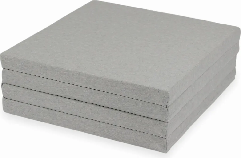 Tappeto da gioco 120x120cm per bambini, quadrato, pieghevole, grigio chiaro