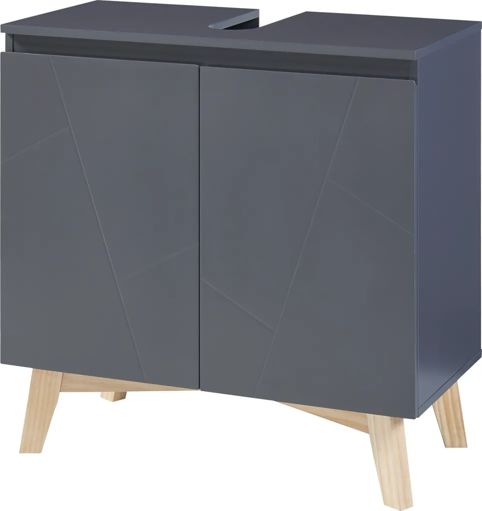 Meuble de rangement sous vasque Overath gris 60cm de large universel