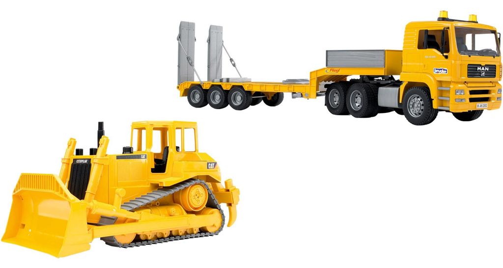 BRUDER MAN TGA low loader with Cat bulldozer, model vehicle Image du produit 
